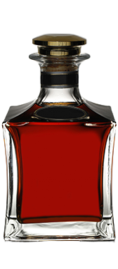 Elegant Glass Decanter Filled with Dark Amber Liquid
