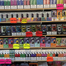 Display of Various Vape Products in a Bethlehem PA Smoke Shop