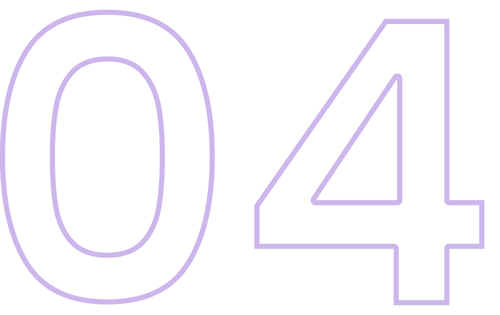 Large Purple Outline of the Number Zero and Four